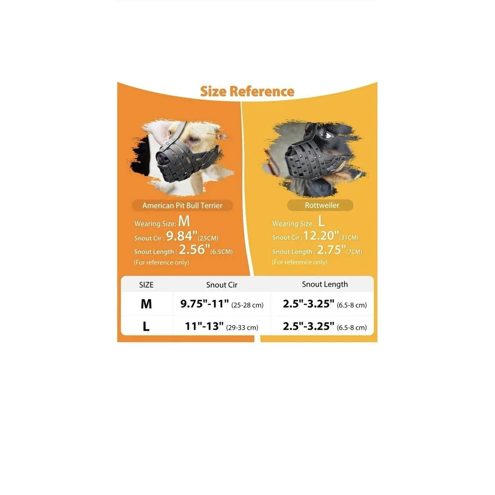 Muzzle For Large Sized Dogs Prevents Biting Scavenging Basket Style Black